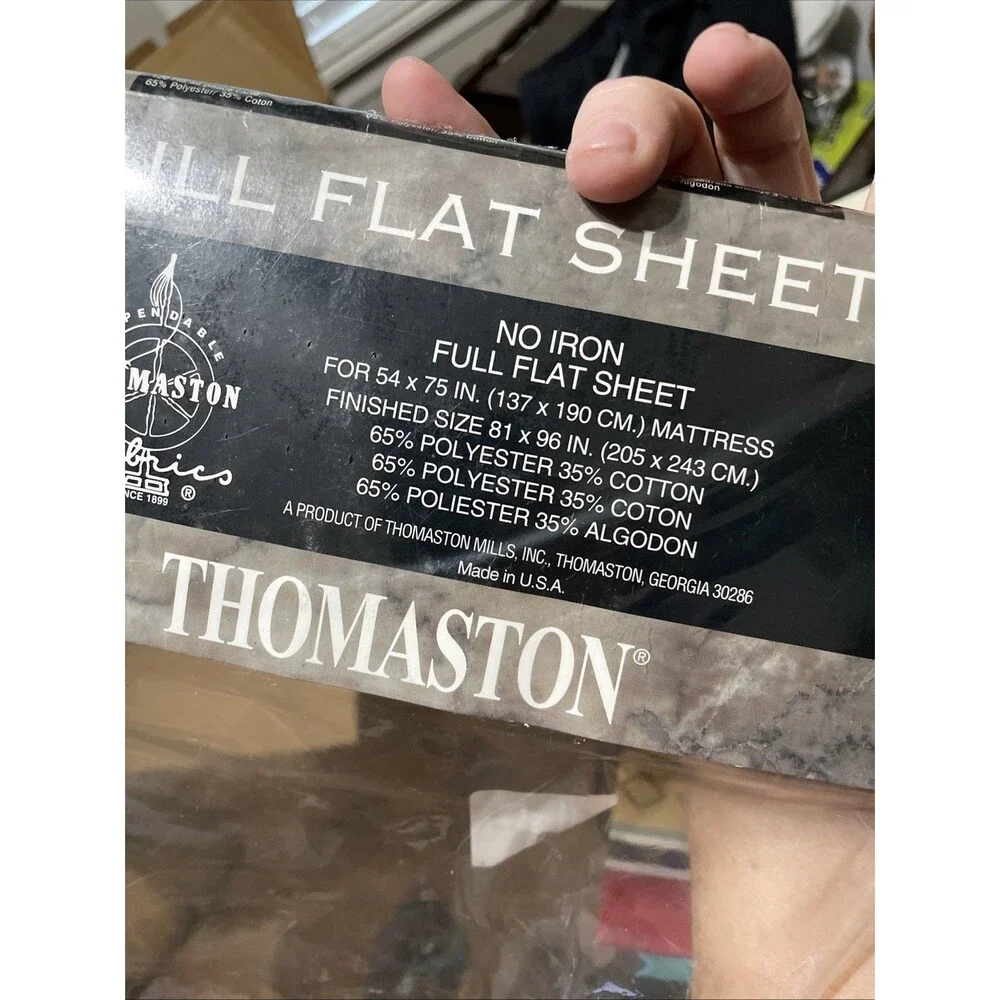 vintage thomaston flat sheet Full solid cream cotton y2k 90s 80s usa